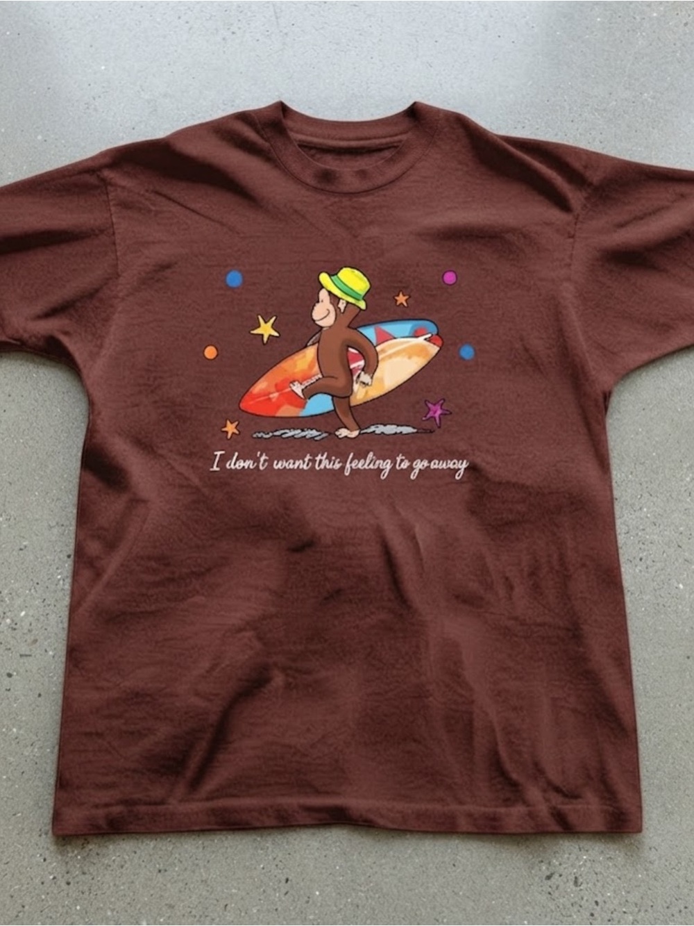 George Surfing Graphic Tee Brown Gildan Cotton Unisex Shirt